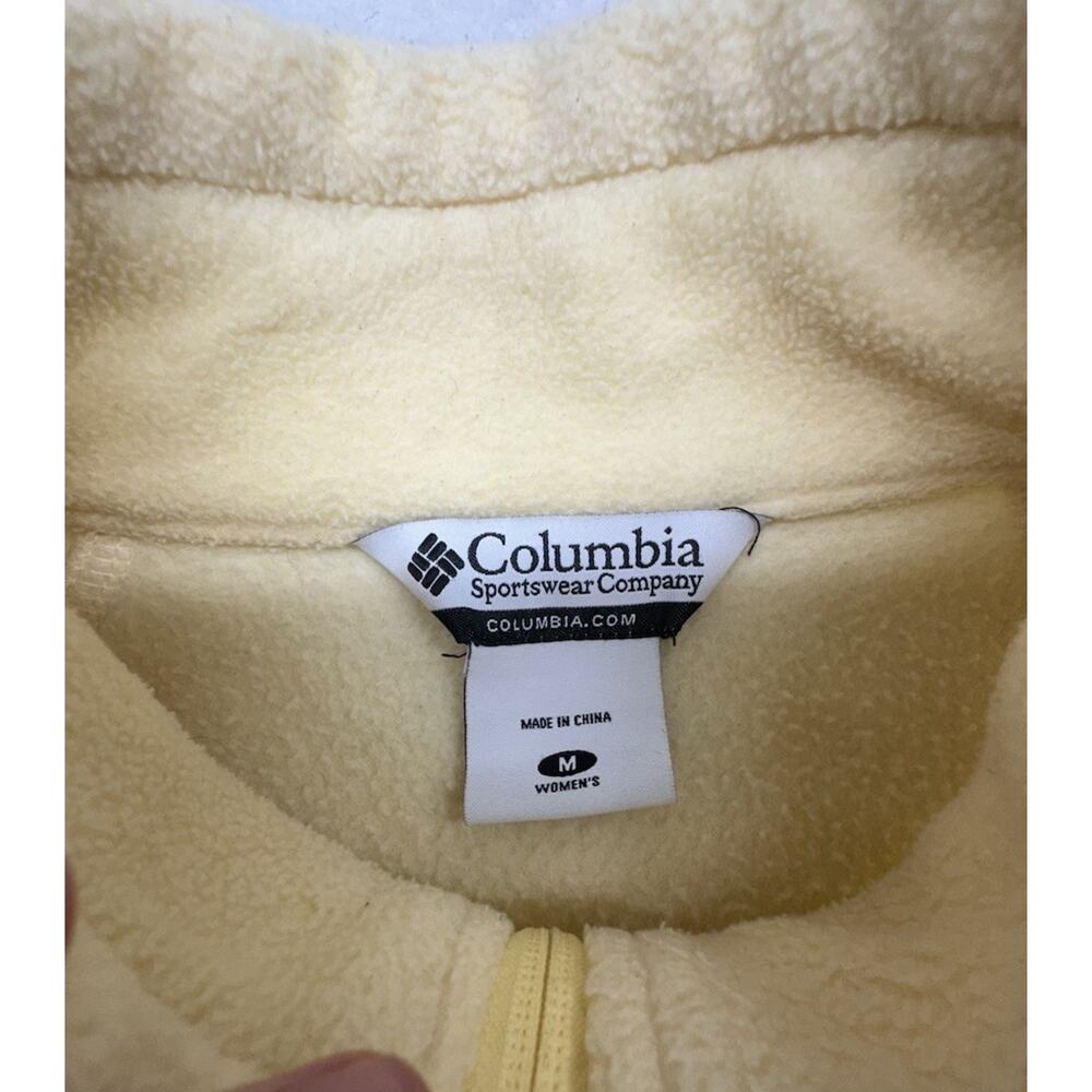 Columbia Womens Size M yellow ￼Fleece Full Zip Up Jacket Long Sleeve Outdoor - Picture 5 of 8